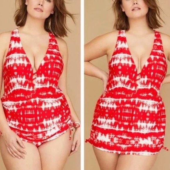 Plus Size 36D Swim Lane Bryant Cacique Tie Dye Underwire One Piece Swimsuit - Picture 3 of 4